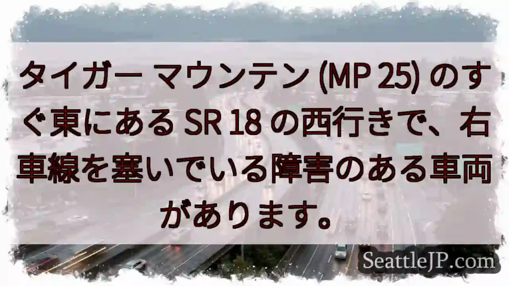 タイガー マウンテン (MP 25) のすぐ東にある SR 18