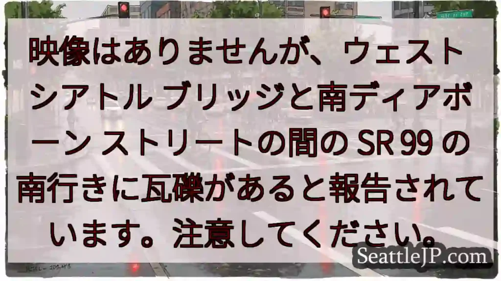 映像はありませんが、ウェスト シアトル ブリッジと南ディアボーン ストリートの間の SR 99