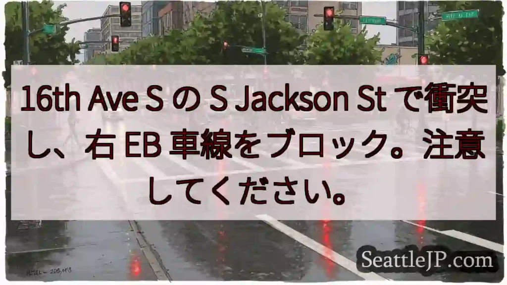 16th Ave S の S Jackson St で衝突し、右 EB
