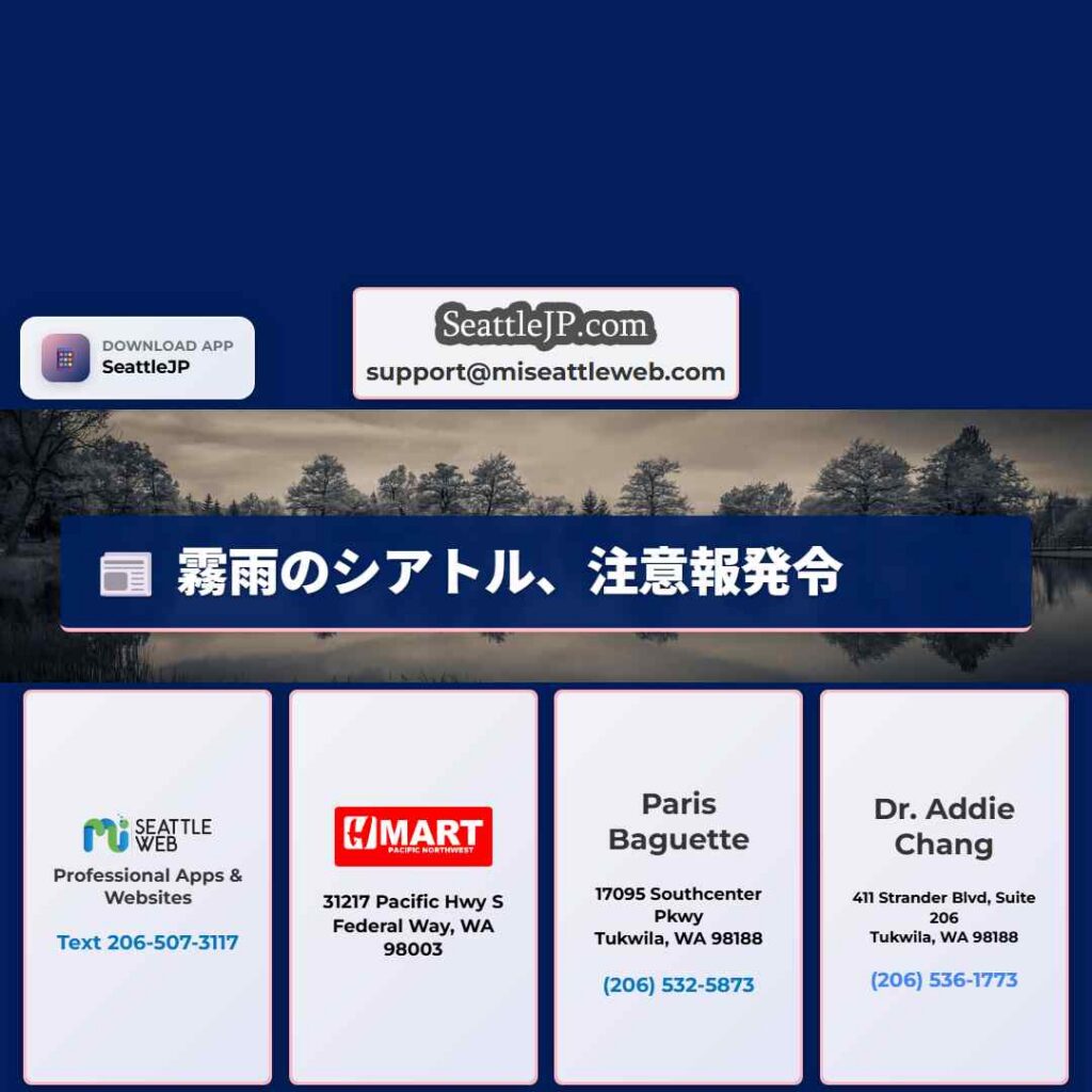 霧雨のシアトル、注意報発令