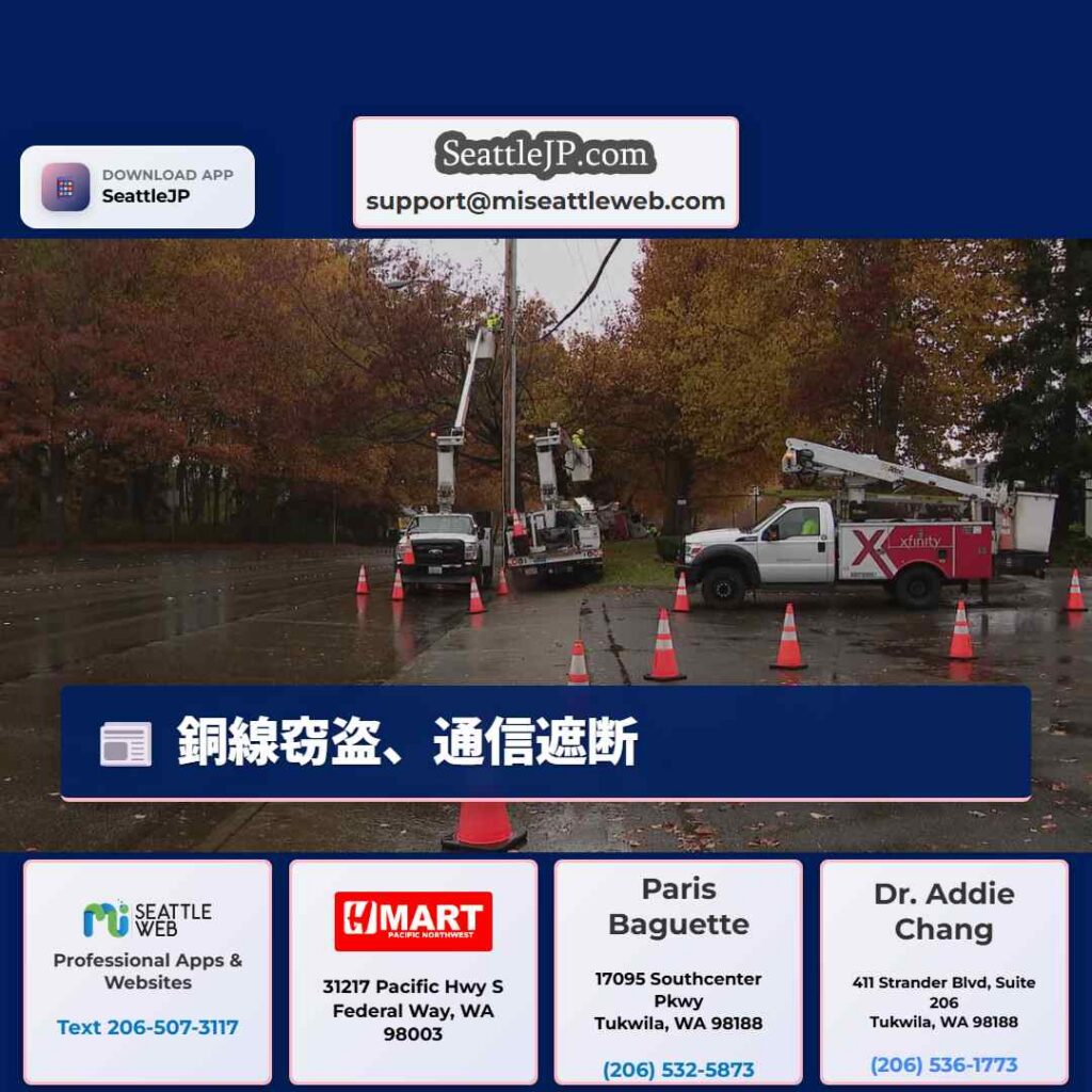 銅線窃盗、通信遮断