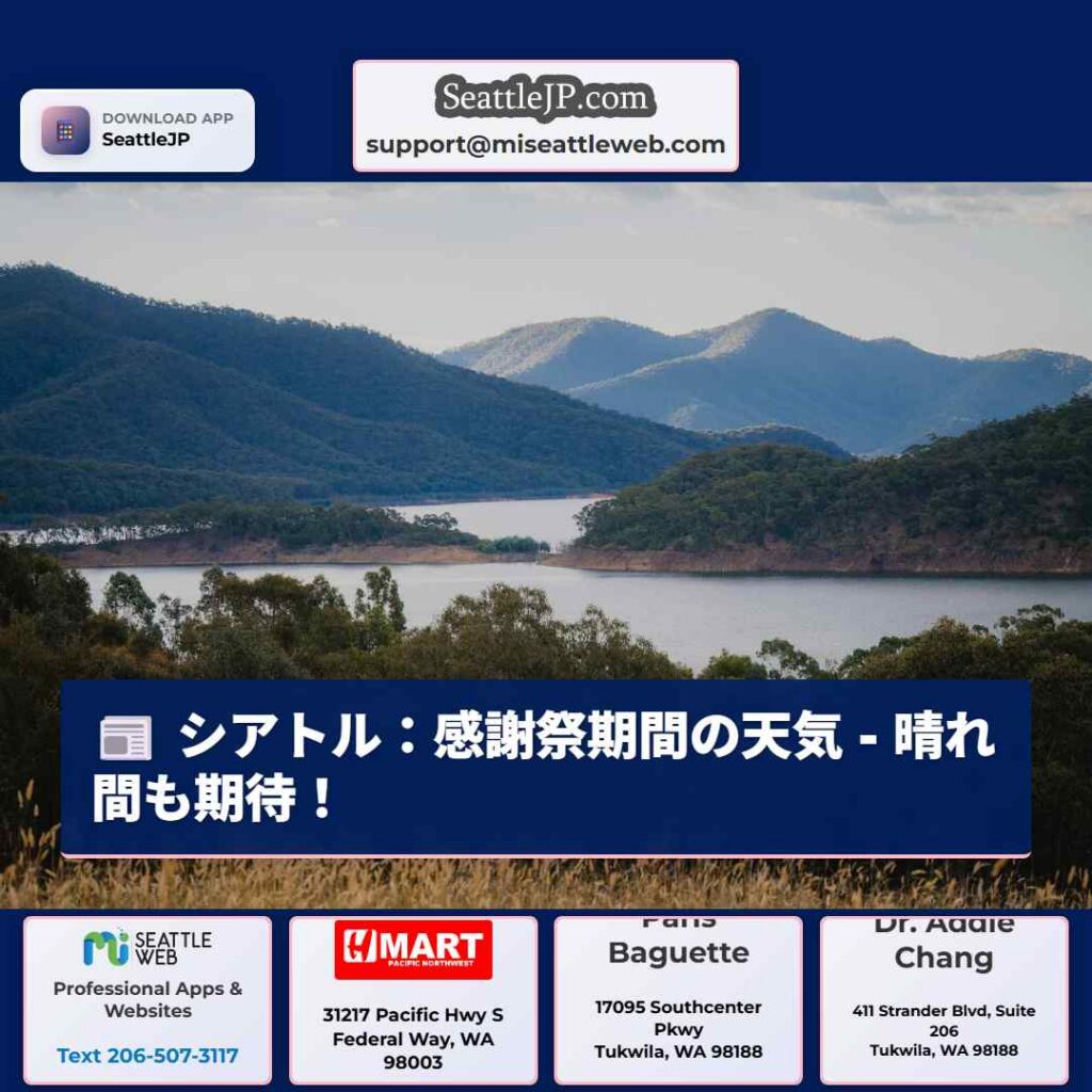 シアトル：感謝祭期間の天気 - 晴れ間も期待！