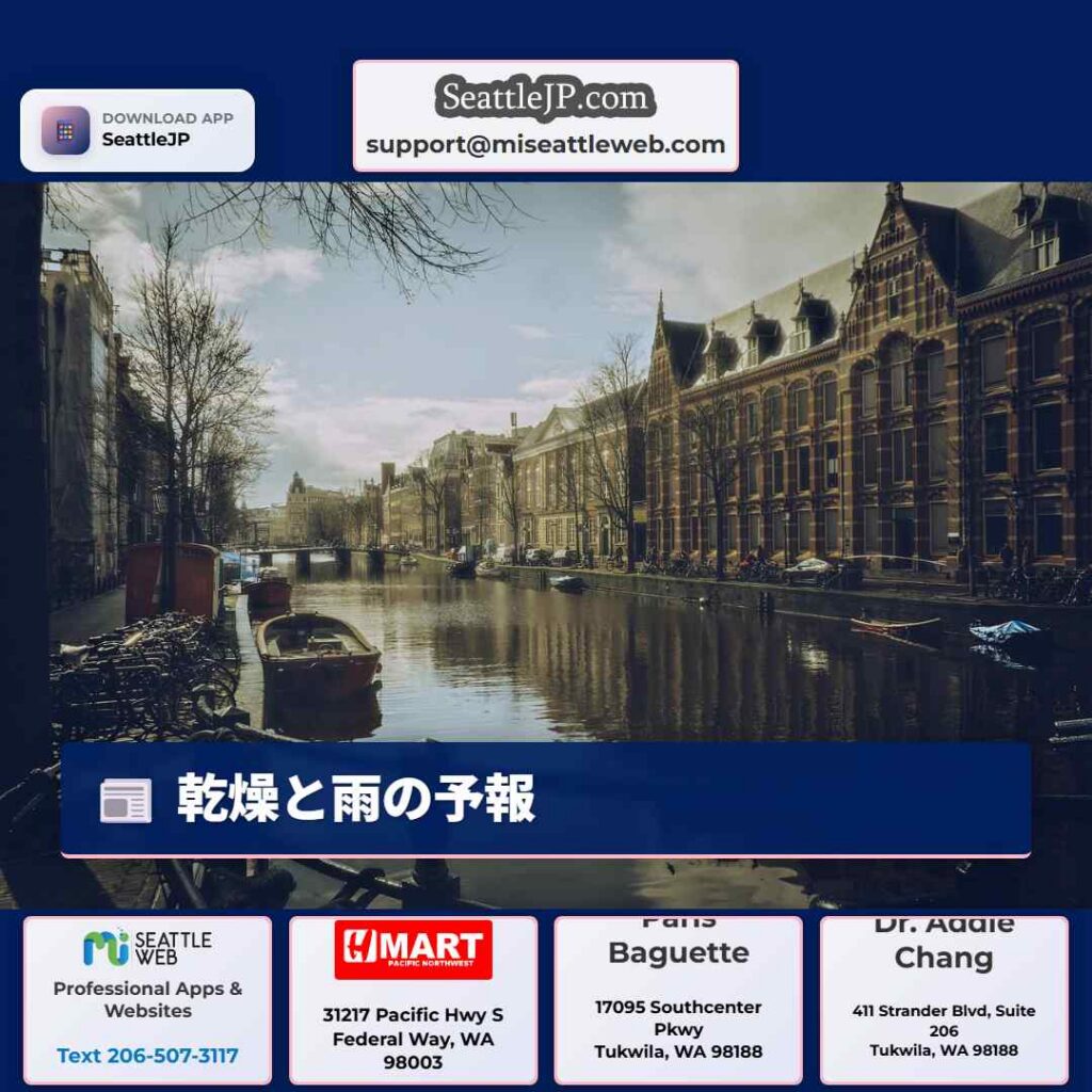 乾燥と雨の予報