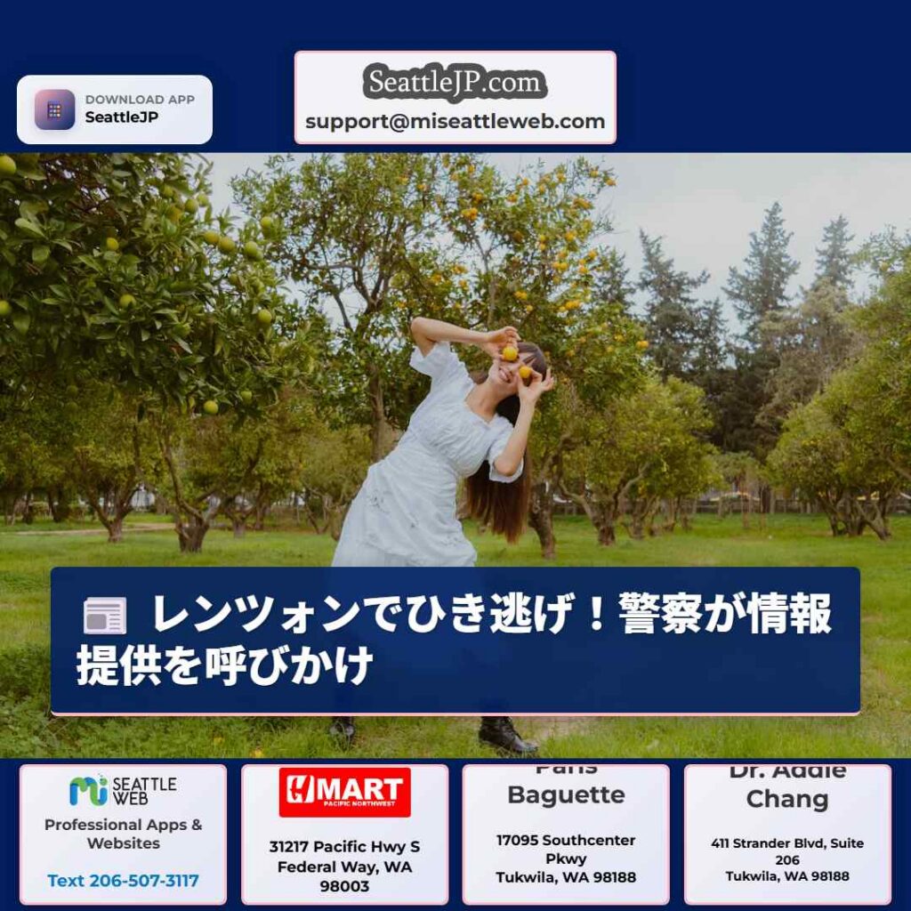 レンツォンでひき逃げ！警察が情報提供を呼びかけ