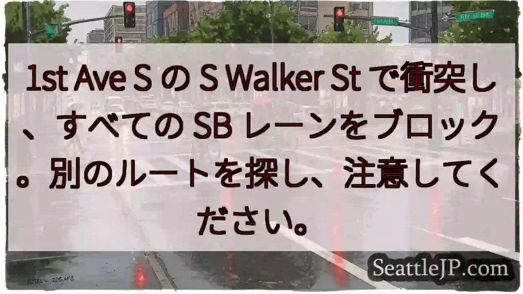1st Ave S の S Walker St で衝突し、すべての SB