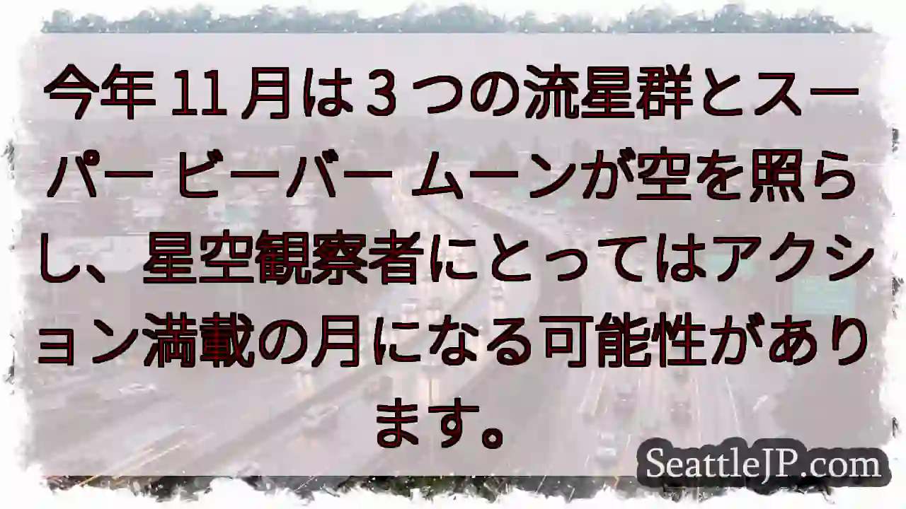 今年 11 月は 3 つの流星群とスーパー ビーバー