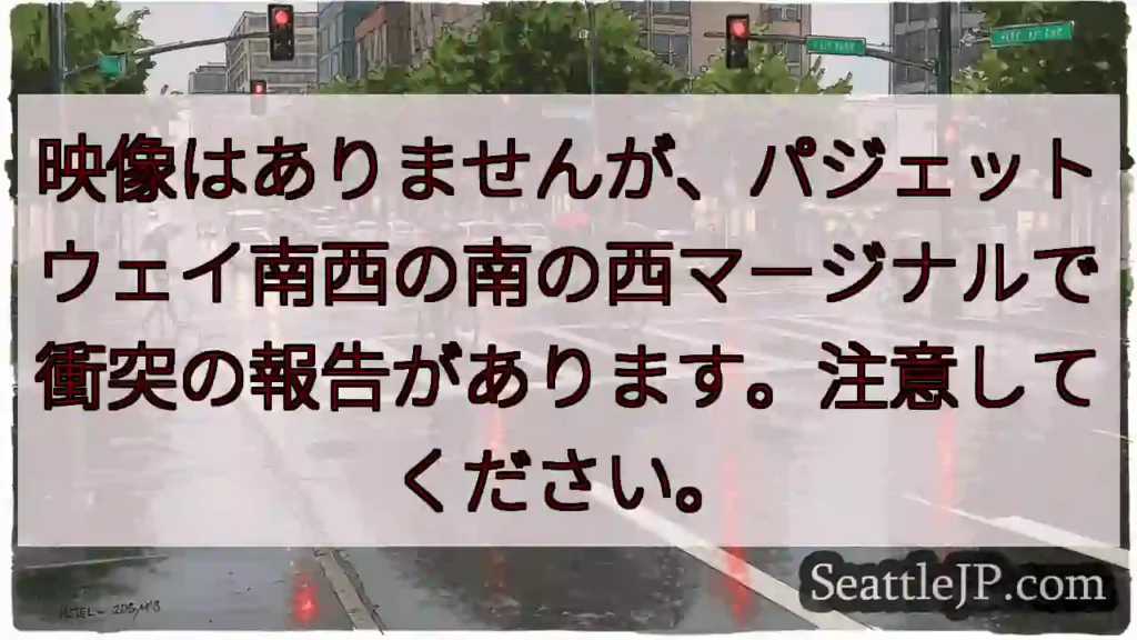 映像はありませんが、パジェットウェイ南西の南の西マージナルで衝突の報告があります。注意してください。