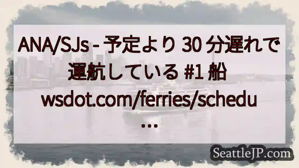 ANA/SJs - 予定より 30 分遅れで運航している #1 船