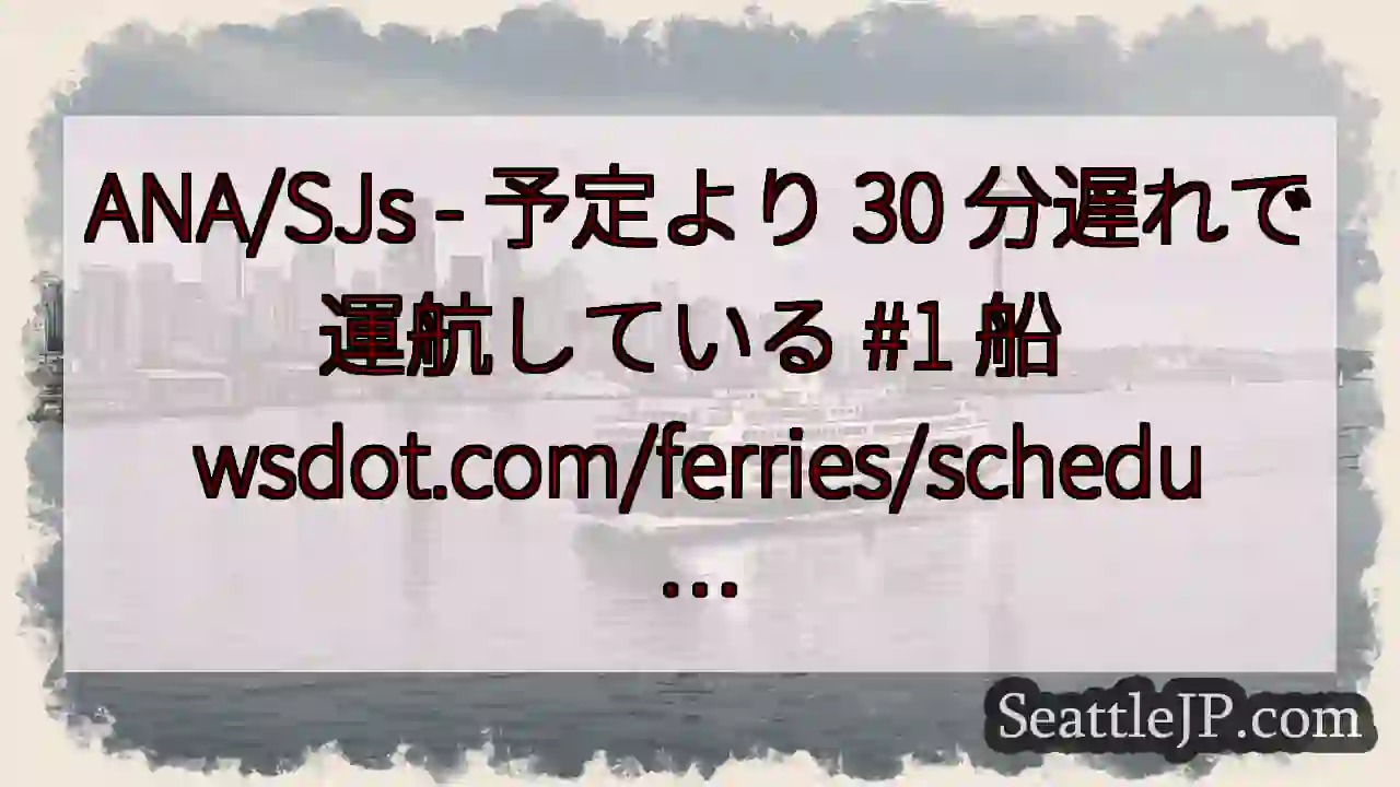 ANA/SJs - 予定より 30 分遅れで運航している #1 船