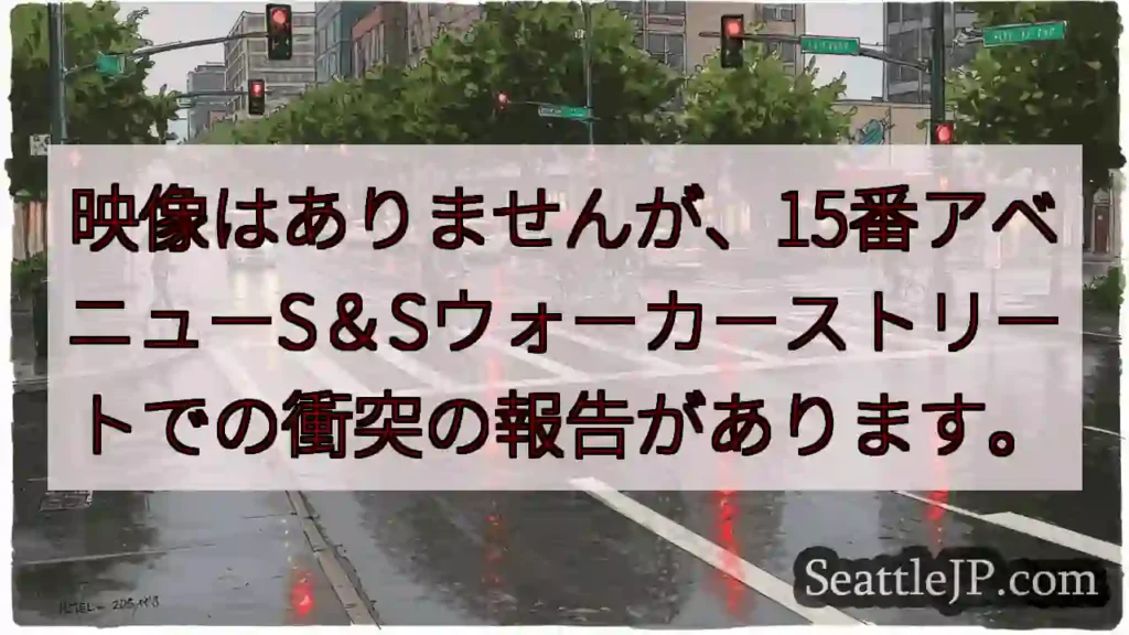 映像はありませんが、15番アベニューS＆Sウォーカーストリートでの衝突の報告があります。