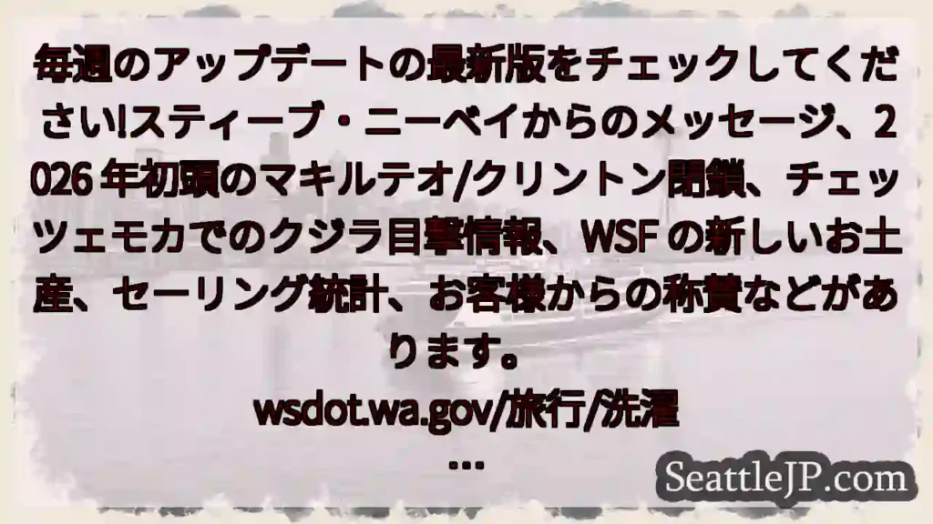 毎週のアップデートの最新版をチェックしてください!スティーブ・ニーベイからのメッセージ、2026