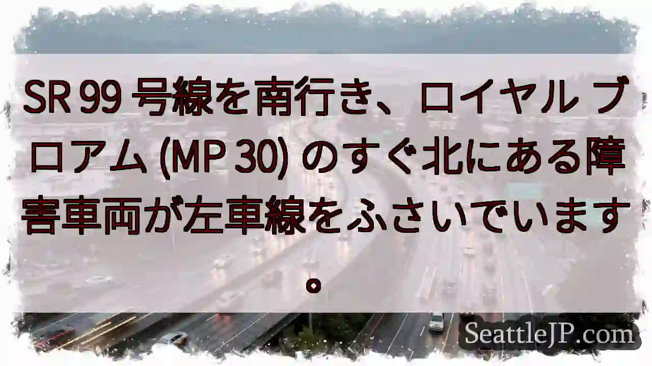 SR 99 号線を南行き、ロイヤル ブロアム (MP 30)
