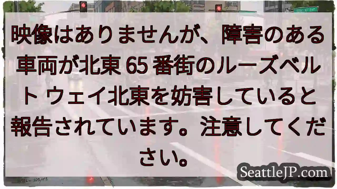 映像はありませんが、障害のある車両が北東 65 番街のルーズベルト