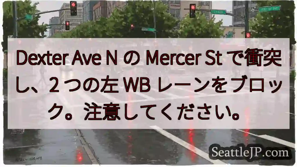 Dexter Ave N の Mercer St で衝突し、2 つの左 WB