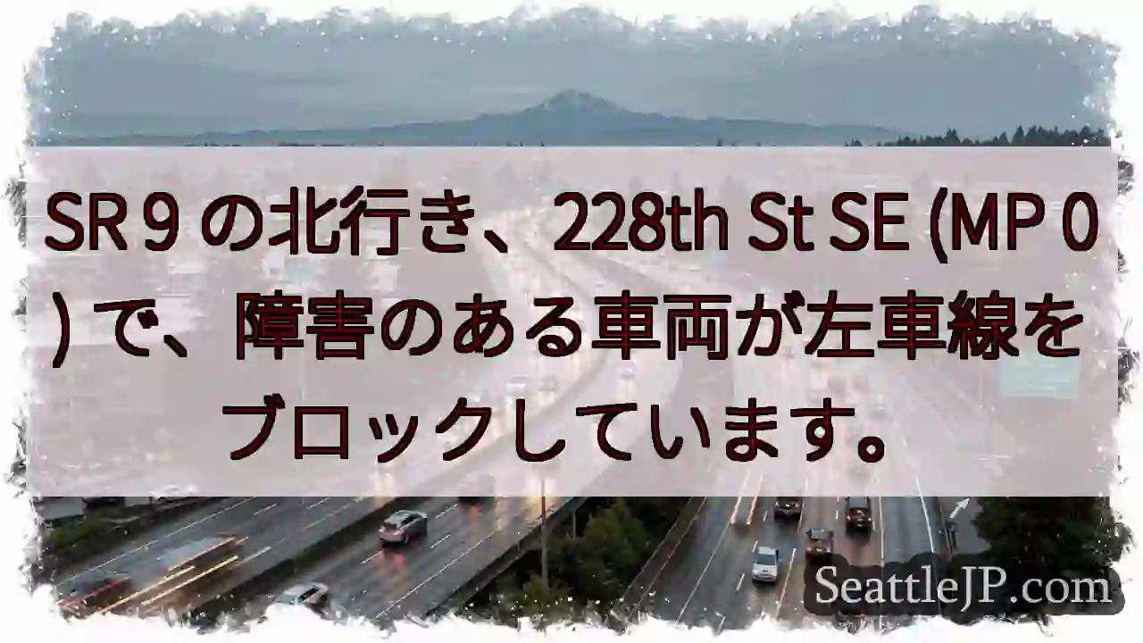 SR 9 の北行き、228th St SE (MP 0)