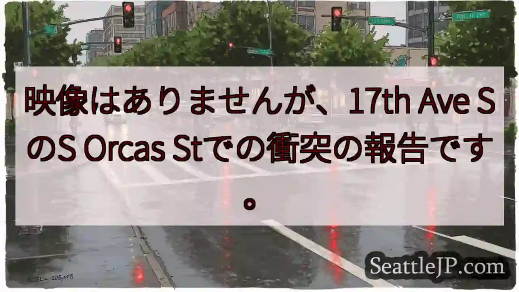 映像はありませんが、17th Ave SのS Orcas Stでの衝突の報告です。