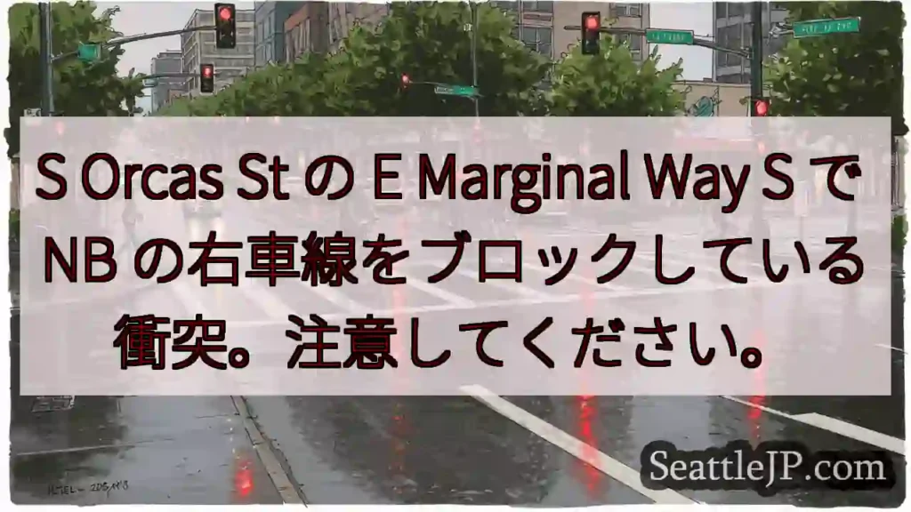 S Orcas St の E Marginal Way S で NB
