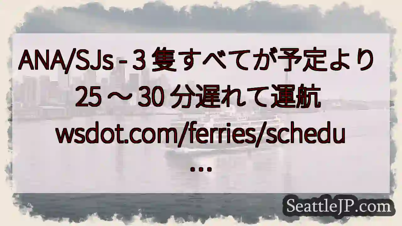 ANA/SJs - 3 隻すべてが予定より 25 ～ 30 分遅れて運航