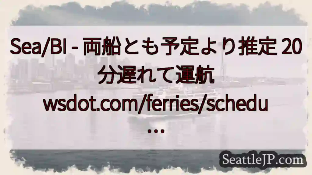Sea/BI - 両船とも予定より推定 20 分遅れて運航