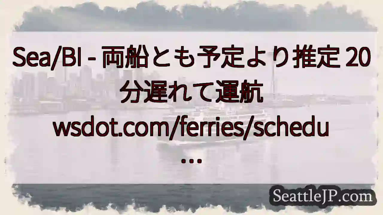 Sea/BI - 両船とも予定より推定 20 分遅れて運航