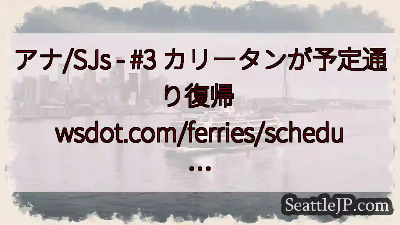 アナ/SJs - #3 カリータンが予定通り復帰