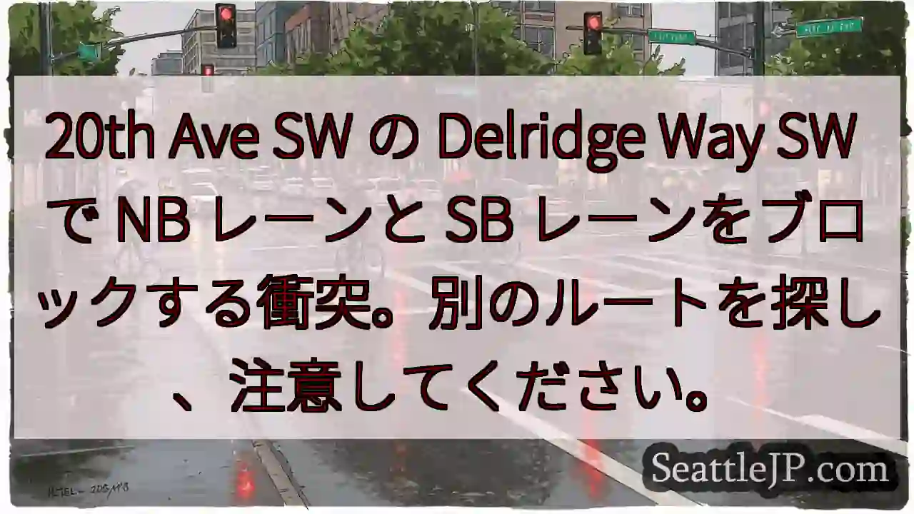 20th Ave SW の Delridge Way SW で NB レーンと SB