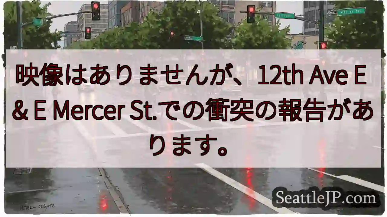 映像はありませんが、12th Ave E & E Mercer St.での衝突の報告があります。