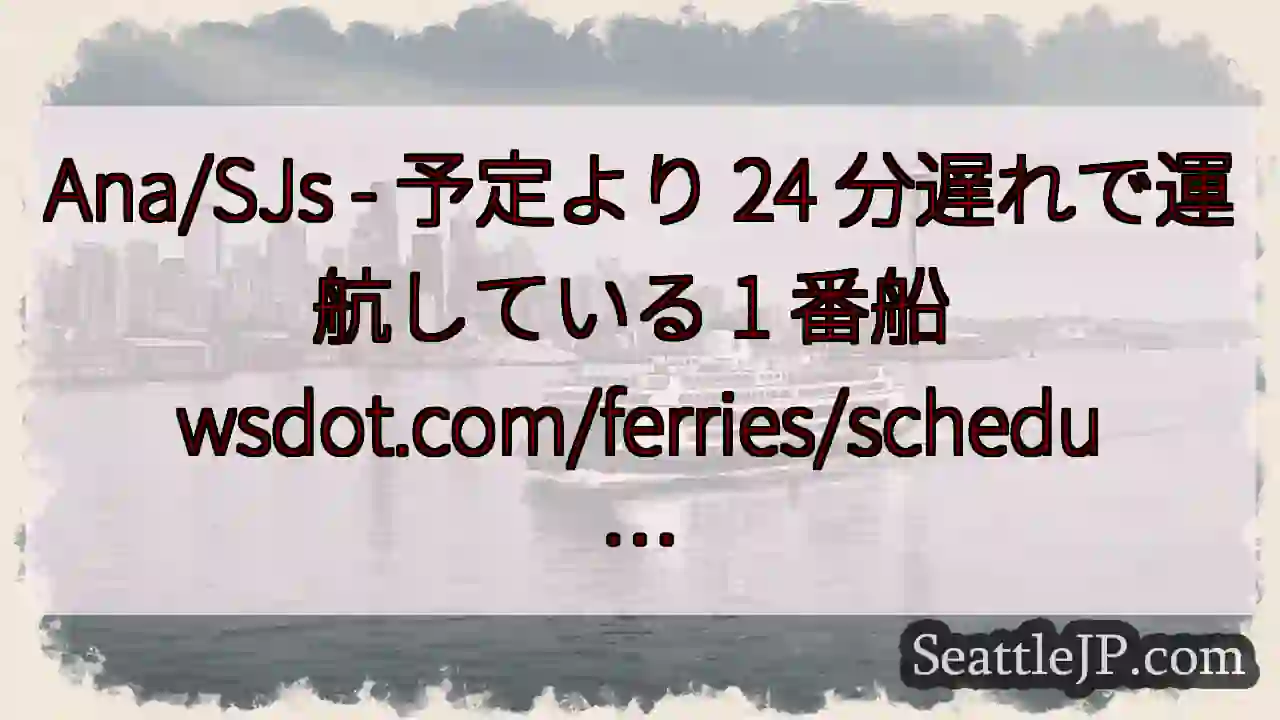 Ana/SJs - 予定より 24 分遅れで運航している 1 番船