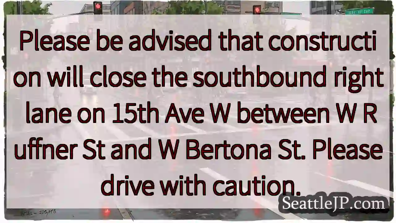 SB 15th Ave W Lane Closure