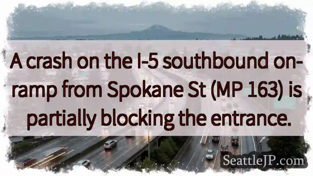 I-5 On-Ramp Crash: Partial Blockage