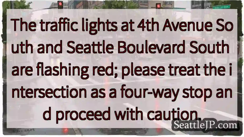 Flashing Red Lights! Treat as 4-Way Stop