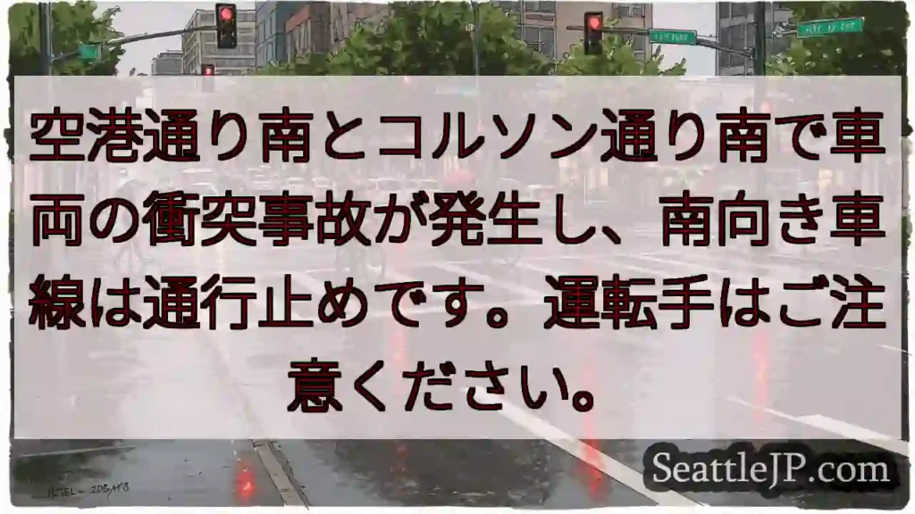 車両事故発生！通行止め規制中