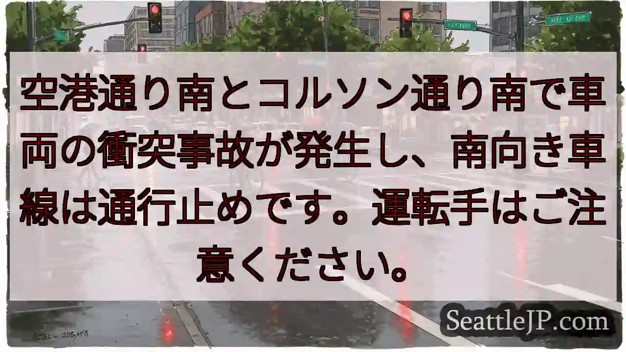 車両事故発生！通行止め規制中