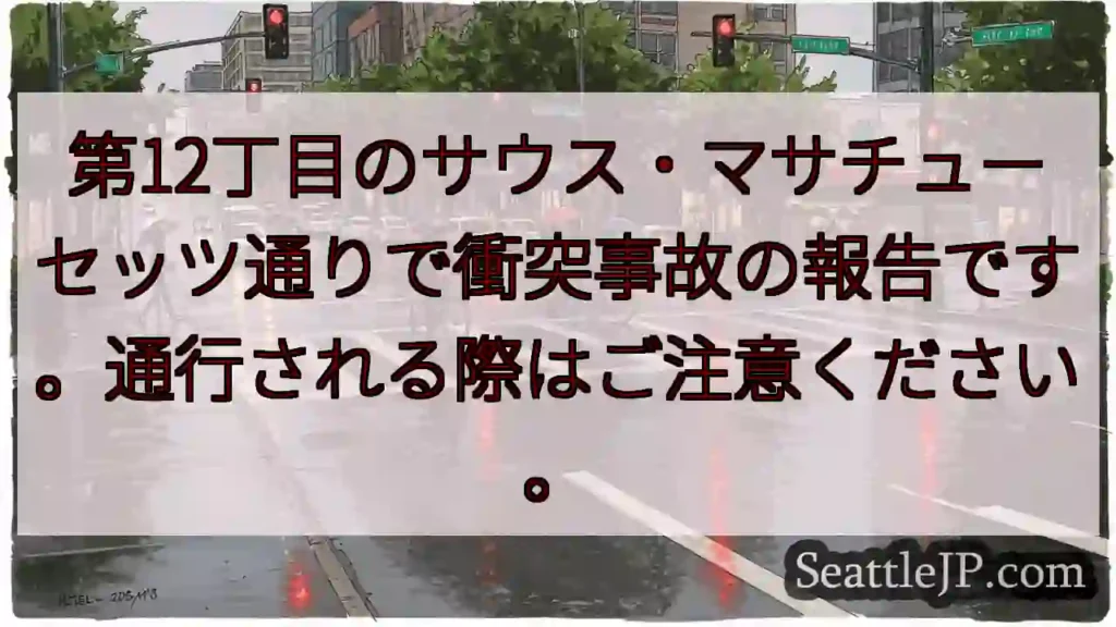 事故発生！第12丁目のサウス・マサチューセッツ通り