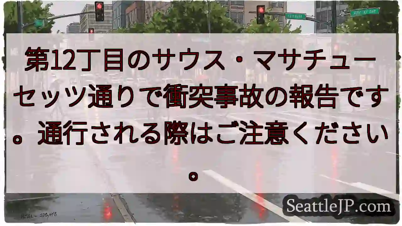 事故発生！第12丁目のサウス・マサチューセッツ通り