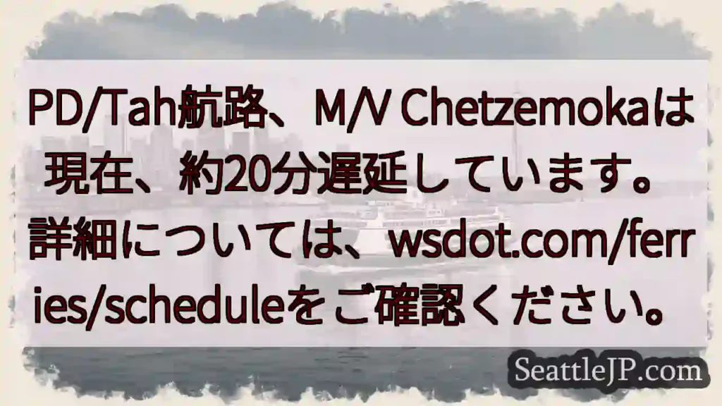 航路遅延：約20分