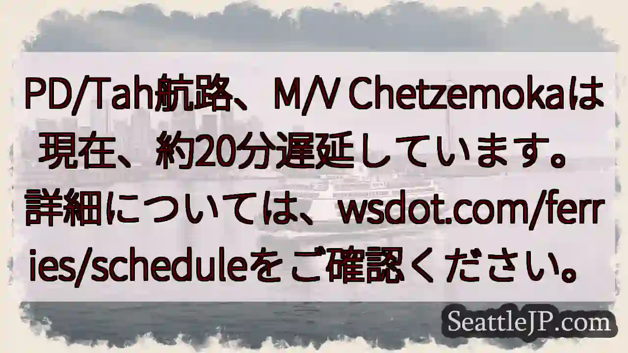 航路遅延：約20分