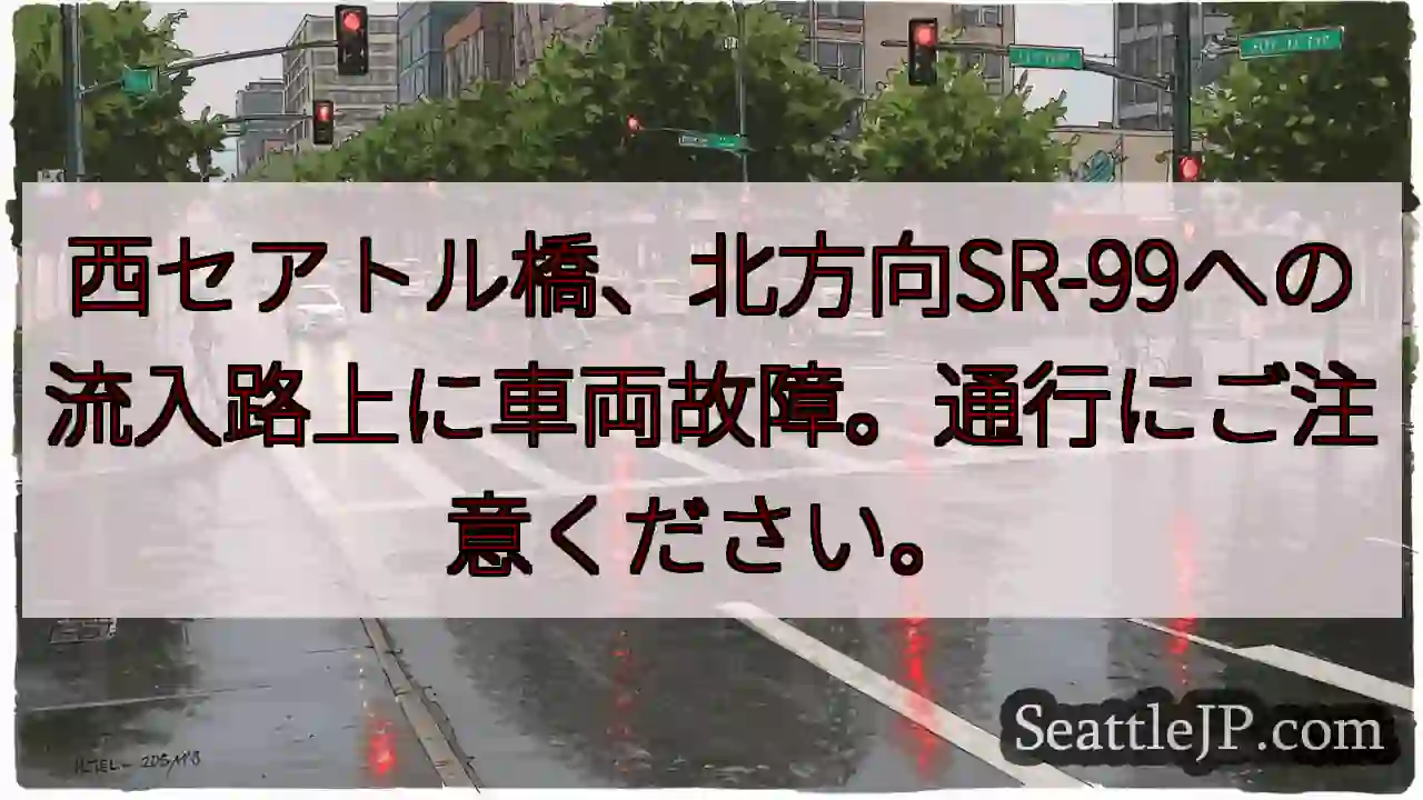 西セアトル橋：流入路上故障！注意！