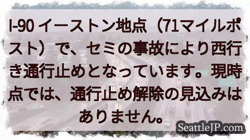 セミ事故！西行き通行止め⛔