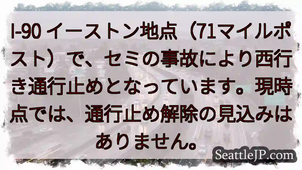 セミ事故！西行き通行止め⛔