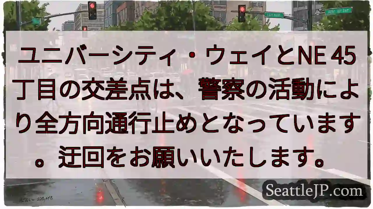 交差点通行止め！迂回お願いします