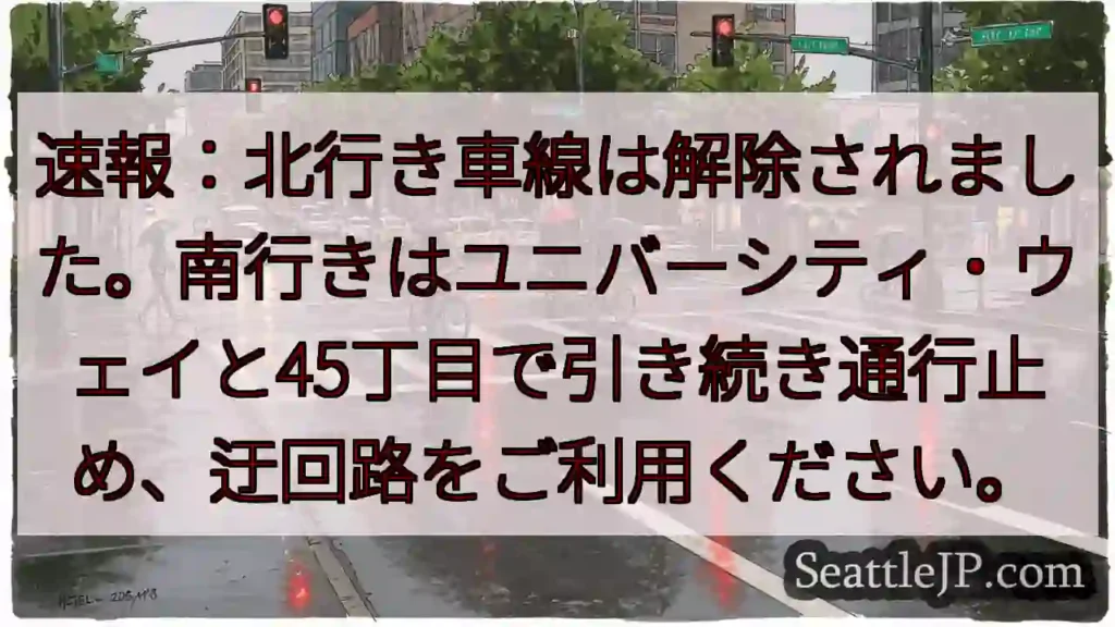 北行き解除！南行き通行止め