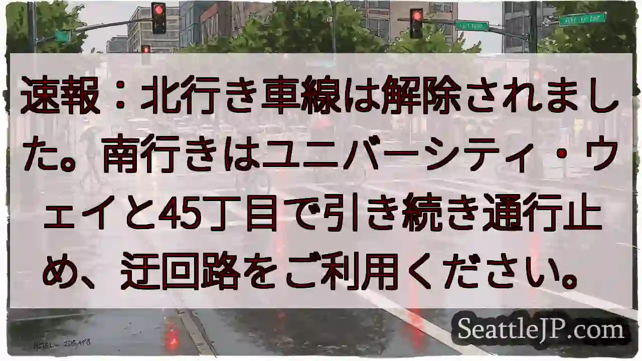 北行き解除！南行き通行止め