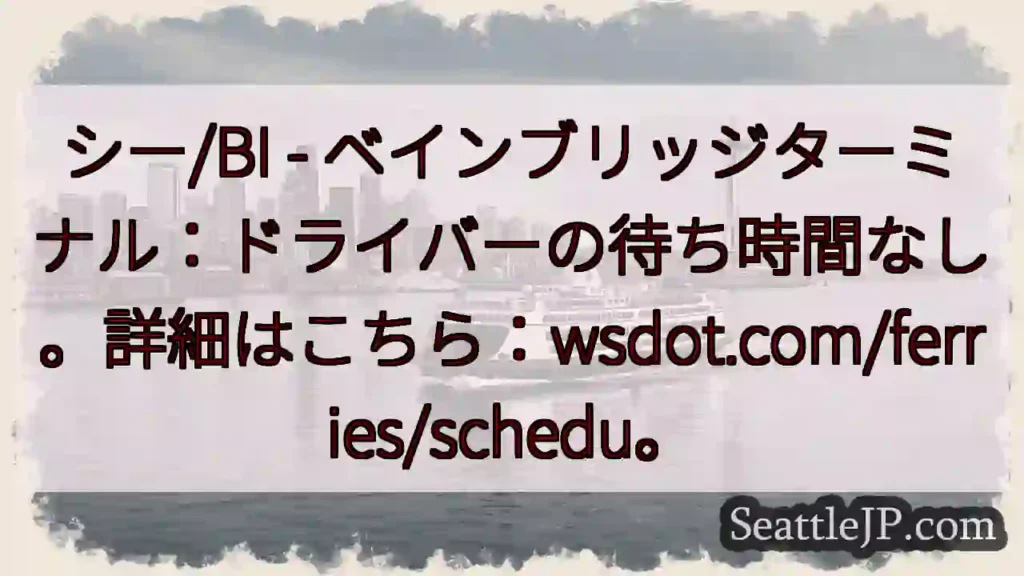 待ち時間なし！フェリー情報はこちら