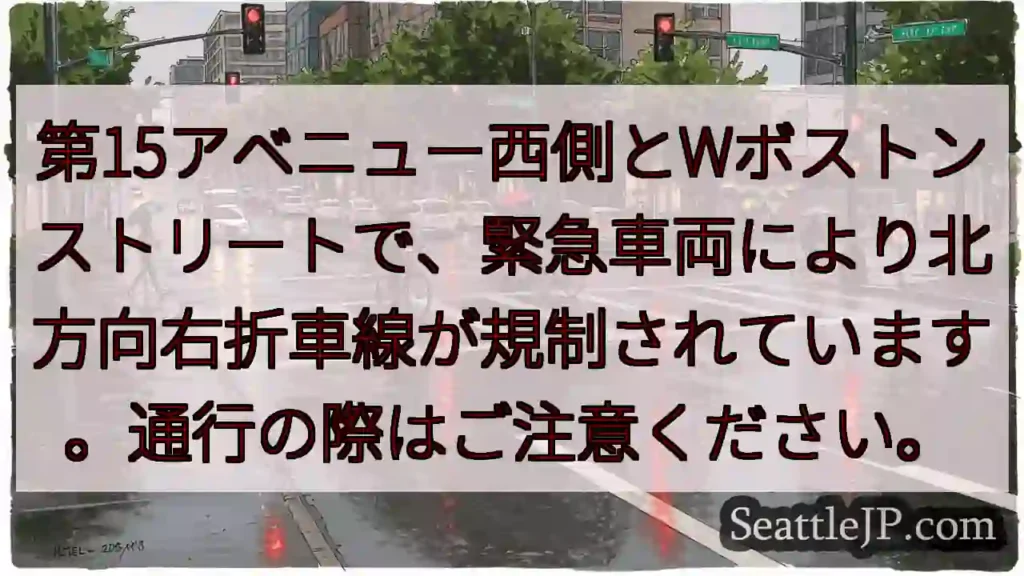 右折規制！第15アベニュー付近