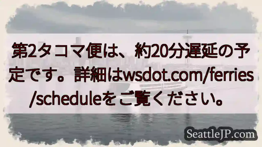 フェリー遅延：約20分