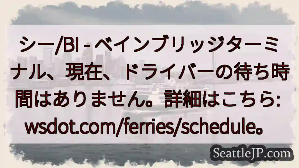 ベイブリッジフェリー：待ち時間なし！
