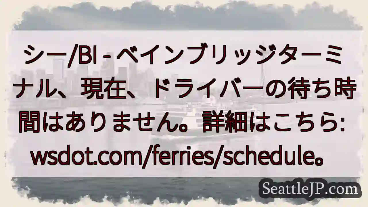 ベイブリッジフェリー：待ち時間なし！