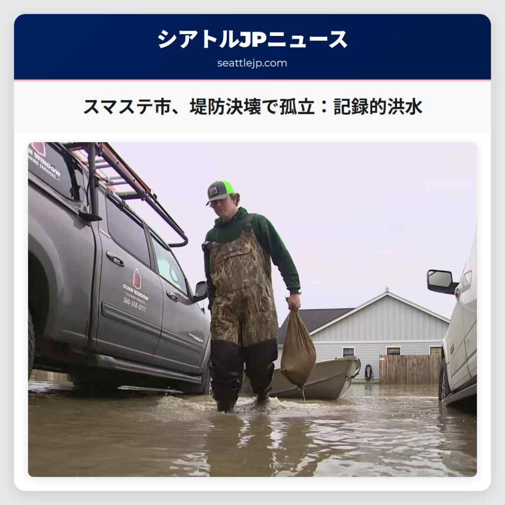 スマステ市、堤防決壊で孤立：記録的洪水