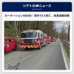 カーネーション近郊SR203で落木が車両に衝突、1名死亡、別の1名が重傷